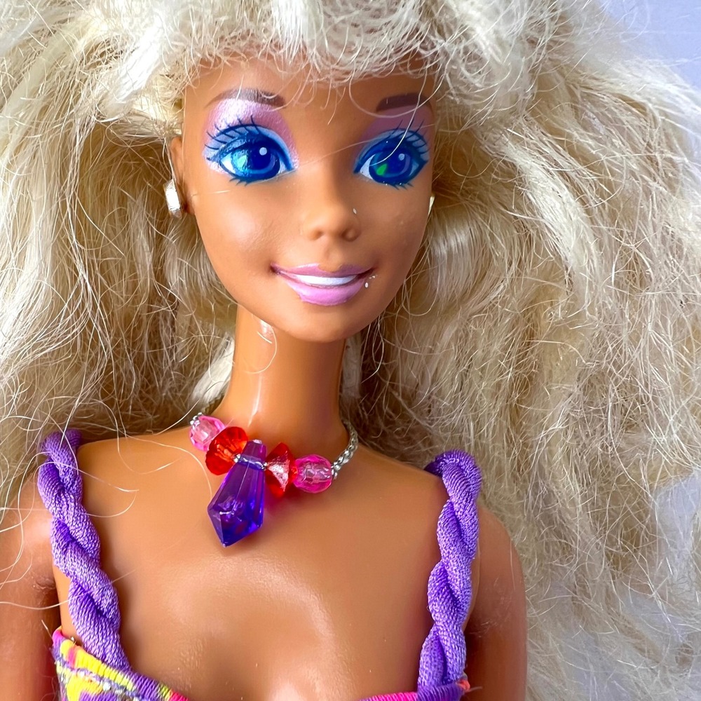 Mattel‎ Vintage Glitter Beach Barbie 1992 with Jewelry and Bikini Swimsuit 3602